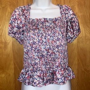 Purple, Pink, Magenta & Blue Floral Maisie Peplum Top - BNWT - Size M